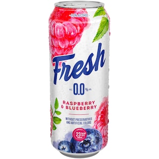 Fresh 0.0 | Bere fara alcool cu suc de lamaie, afine si zmeura 0.5L
