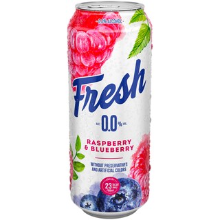 Fresh 0.0 | Bere fara alcool cu suc de lamaie, afine si zmeura 0.5L