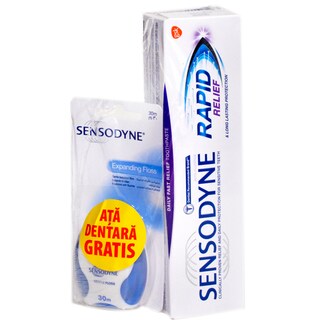 Sensodyne | Pachet pasta dinti Rapid relief + ata dentara 75ml