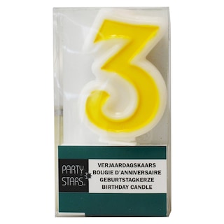 Party Stars | Lumanare aniversara cifra 3