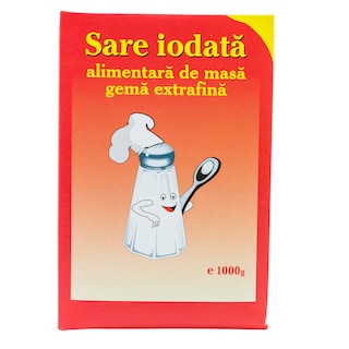 Salrom | Sare alimentara de masa iodata gema extrafina 1kg
