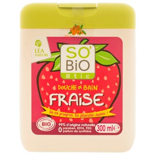 So'Bio | Gel de dus bio pentru copii cu capsuni 300ml