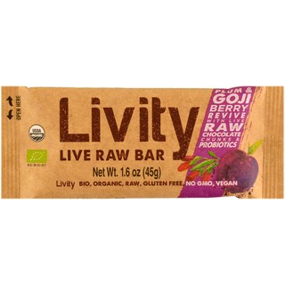 Livity | Baton bio cu prune si fructe de goji 45g
