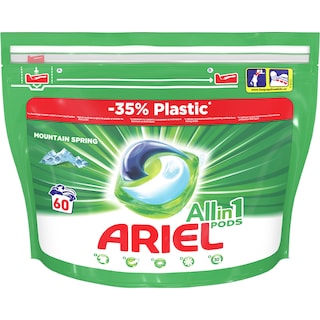Ariel | All in 1 Pods | Detergent Mountain Spring, 60 capsule