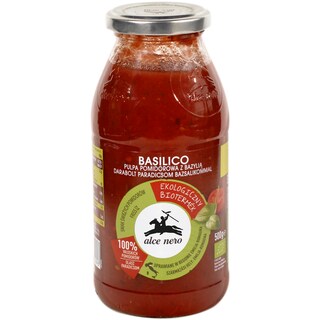 Alce Nero | Pulpa biologica de rosii in cubulete cu busuioc 500g