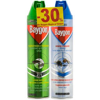 Baygon | Spray pentru gandaci + spray pentru muste 2x400ml