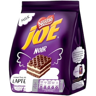 Joe | Noir | JOE Noir Napolitane cu crema de lapte 180g