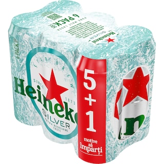 Heineken | Silver | Bere blonda Pure Malt Lager 5+1x0.5L