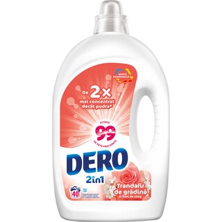 Dero | Detergent lichid 40 spalari cu parfum de trandafir de gradina si flori de cires 2L