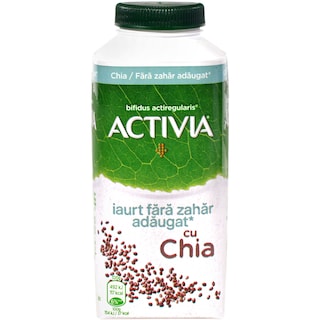 Activia | Iaurt de baut cu chia fara zahar adaugat 320g