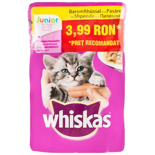 Whiskas | Plic cu carne de pasare pentru Junior 3 bucati 3x100g