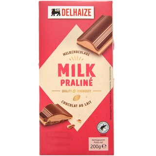 Delhaize | Ciocolata cu lapte cu umplutura pralina 200g