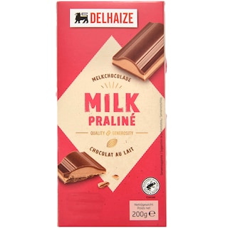 Delhaize | Ciocolata cu lapte cu umplutura pralina 200g