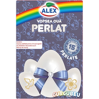 Alex | Vopsea oua argintii, pentru 15 oua, 12ml