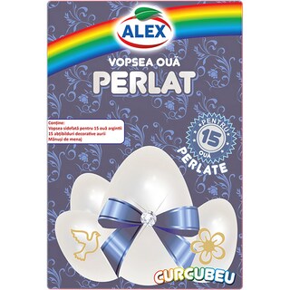 Alex | Vopsea oua argintii, pentru 15 oua, 12ml
