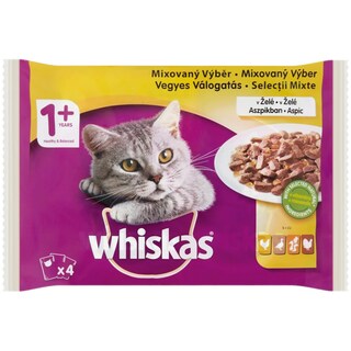 Whiskas | Hrana umeda completa selectie de pasare in aspic pentru pisici adulte 4x100g