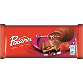 Poiana | Ciocolata cu crema de capsuni  90g
