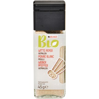 Delhaize Bio | Piper alb macinat, la borcan 45g