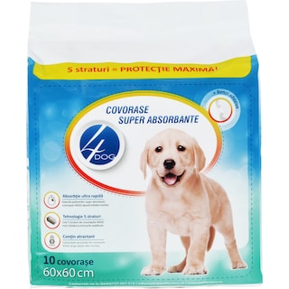4Dog | Covorase super absorbante pentru caini 10 bucati