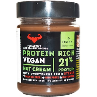 Sisinni | Crema vegana de arahide, 21% proteine, fara zahar adaugat 320g