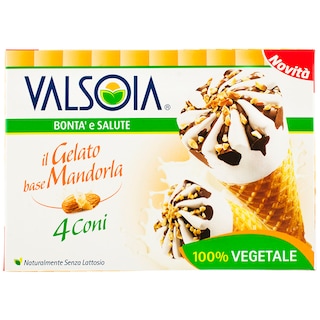 Valsoia | Inghetata fara lapte Cu migdale 4 cornete 4x75g