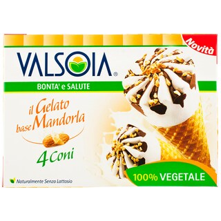 Valsoia | Inghetata fara lapte Cu migdale 4 cornete 4x75g