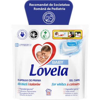 Lovela | Detergent capsule Baby pentru rufe albe si colorate, 23 capsule