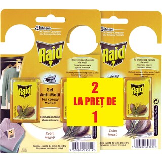 Raid | Gel anti-molii Cedru, 2x2 bucati