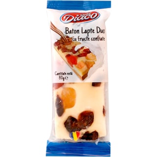 Dolce Diaco | Baton din lapte duo cu fructe confiate 80g