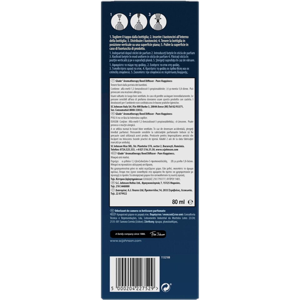 Glade Aromatherapy Betisoare parfumate Pure Happiness 80ml Megaimage