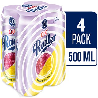 Ciuc Radler | Bere fara alcool cu zmeura si lamaie 4x0.5L