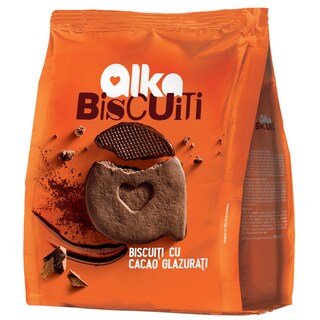 Alka | Biscuiti | Biscuiti cu cacao glazurati 180g