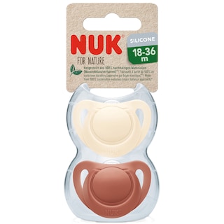 NUK | For Nature | Suzeta din silicon, 18-36 luni, 2 bucati, rosu
