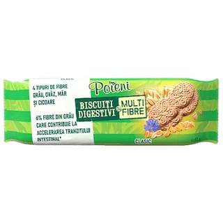 Poieni | Biscuiti digestivi cu multifibre Clasic 53g