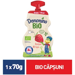 Danonino | Iaurt ecologic cu capsuni 70g