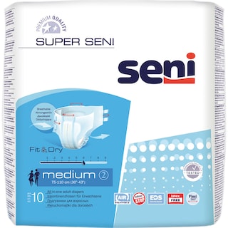 Seni | Super | Scutece incontinenta adulti Medium 10 bucati