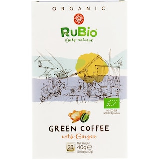 Rubio | Cafea verde bio cu ghimbir 20 pliculete 20x2g