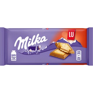 Milka | Ciocolata cu lapte alpin acoperita cu biscuiti 87g