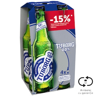 Tuborg Zero | Bere fara alcool 4x0.33L