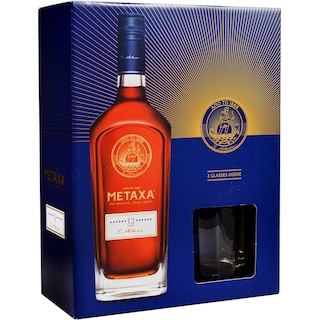 Metaxa | Brandy 12 stele cu doua pahare 700ml