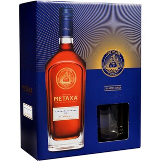 Metaxa | Brandy 12 stele cu doua pahare 700ml