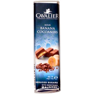 Cavalier | Baton de ciocolata cu crema de banane si cacao, fara zahar 40g