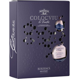 Colocviu | Vin spumant rose extrasec Busuioaca, cu 2 pahare 0.75L