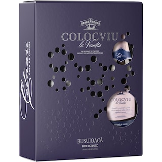Colocviu | Vin spumant rose extrasec Busuioaca, cu 2 pahare 0.75L
