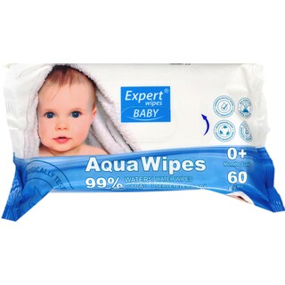 Expert wipes | Aqua PureWipes | Servetele umede Baby, 60 bucati