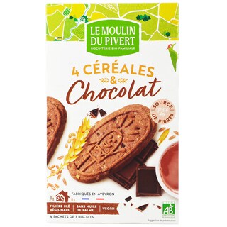 Le Moulin Du Pivert | Biscuiti cu 4 cereale si ciocolata 190g