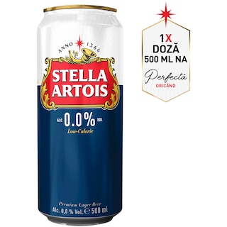 Stella Artois | Bere blonda fara alcool 0.5L