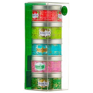 Kusmi | Pachet ceai verde cu aroma de capsuni, lamaie si ghimbir, imperial label, trandafir, menta 5x25g