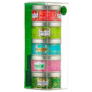 Kusmi | Pachet ceai verde cu aroma de capsuni, lamaie si ghimbir, imperial label, trandafir, menta 5x25g