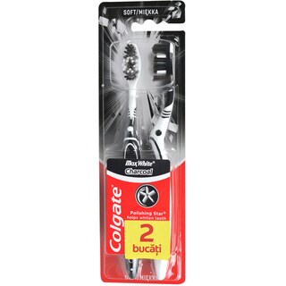Colgate | Periuta de dinti Max white Charcoal, 2 bucati